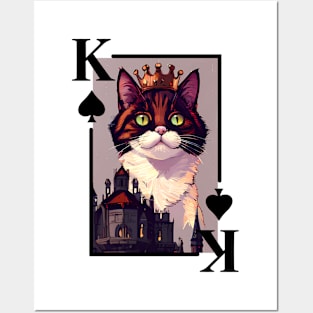 Cat King of Spades Posters and Art